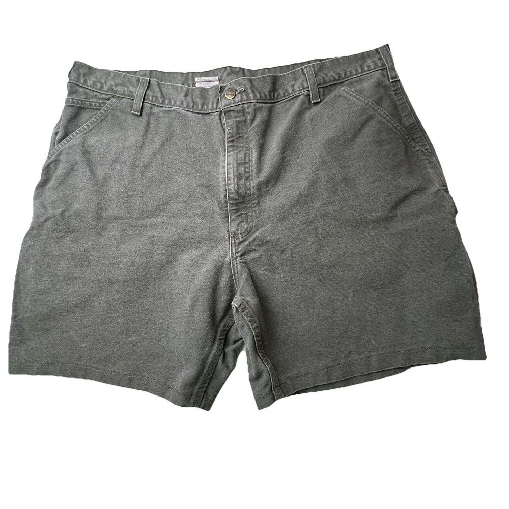 Carhartt Men's 42 Shorts Carpenter Green Heavy Canvas SHORTENED ALTERED